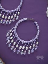 Paridhaav- The Circular Stream- Pearls and Glass Beads Embroidered Hoop Earrings