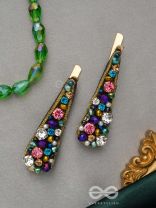 Vasnya- Exquisitely Precious- Stones, Glass Beads and Zari Embroidered Hair Clips