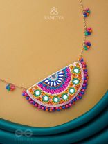 Aatapya - The Bright Sunshine - Mirrors, Resham And Beads Hand Embroidered Neckpiece