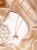 The Rainbow Colors- Golden Embellished Necklace With Anti-Tarnish Coating