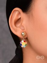 The Merry Bloom- Golden Embellished Earrings