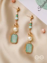 Smoke n Mirrors- Golden Embellished Earrings