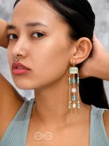 The Golden Dew- Golden Embellished Earrings