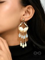 The Moon Crib- Golden Embellished Earrings