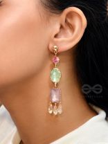 Thrice the Charm- Golden Embellished Earrings