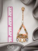 The Triangular Treasures- Golden Embellished Earrings