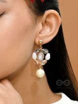 The Lily Pad- Golden Embellished Earrings