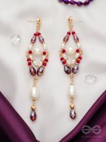 The Flower Swing- Golden Embellished Earrings