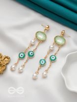 The Rain Cloud- Golden Embellished Earrings