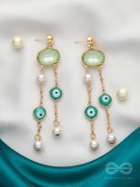 The Rain Cloud- Golden Embellished Earrings