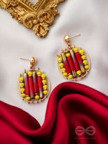 The Burning Ember- Golden Embellished Earrings