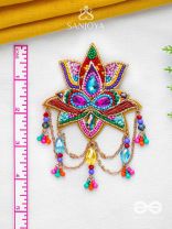 Karnika- The Lovely Lotus- Stones, Sequins and Resham Embroidered Statement Earrings