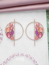 The Half Moon- Golden Embellished Earrings