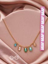 The Shining Stars- Golden Embellished Necklace With Anti-Tarnish Coating 