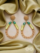 The Bejeweled Raindrops - Golden Embellished Earrings