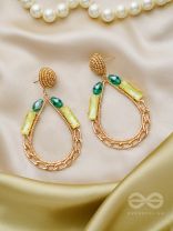 The Bejeweled Raindrops - Golden Embellished Earrings