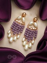 The Violet Paradise- Golden Embellished Pearl Earrings