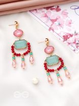 The Blazing Lantern- Golden Embellished Earrings