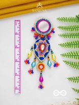 Odyaman - The Vibrant Rainfall - Beads, Resham And Mirrors Hand Embroidered Earrings