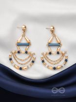 The Bronze Chandelier- Golden Embellished Earrings