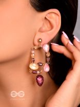 The Wine Garden- Golden Embellished Earrings