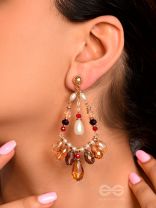 The Jazzy Jive- Golden Embellished Earrings