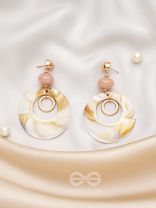 The Beige Wonder- Golden Embellished Earrings