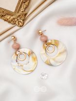 The Beige Wonder- Golden Embellished Earrings