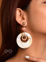 The Beige Wonder- Golden Embellished Earrings