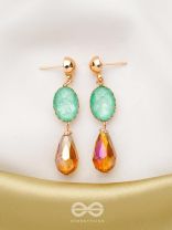 The Magic Mirror- Golden Embellished Earrings