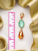 The Magic Mirror- Golden Embellished Earrings