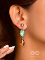 The Magic Mirror- Golden Embellished Earrings