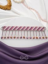 Plaksha - The Tulip Garden - Beads, Cutdana And Glass Drops Hand Embroidered Choker Neckpiece