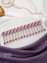 Plaksha - The Tulip Garden - Beads, Cutdana And Glass Drops Hand Embroidered Choker Neckpiece