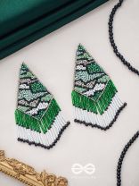 Rauhineya - The Luminous Emerald - Sequins And Cutdana Hand Embroidered Earrings