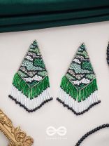 Rauhineya - The Luminous Emerald - Sequins And Cutdana Hand Embroidered Earrings