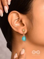 Sea n Sky- Golden Embellished Earrings