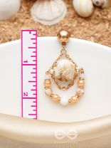 The Rosy Beach- Golden Embellished Earrings