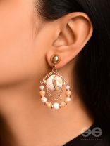 The Rosy Beach- Golden Embellished Earrings
