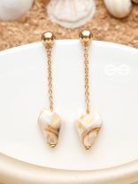 In a Nut'shell'- Golden Embellished Earrings
