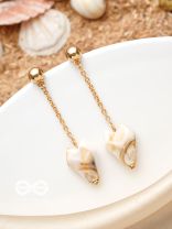 In a Nut'shell'- Golden Embellished Earrings