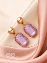 The Purple Haze- Golden Embellished Earrings