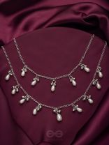 The Star-Studded Sky- Oxidised Pearls Layered Necklace