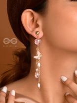 The Floating Butterfly- Golden Embellished Earrings
