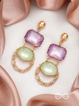 The Sapphire Castle- Golden Embellished Earrings