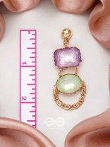 The Sapphire Castle- Golden Embellished Earrings