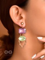 The Sapphire Castle- Golden Embellished Earrings