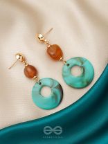 Drop in the Ocean- Golden Embellished Earrings