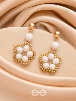 The Winter Bloom- Golden Embellished Earrings
