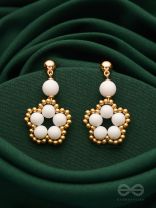 The Winter Bloom- Golden Embellished Earrings